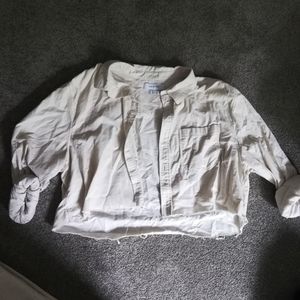 Urban outfitters oversized cropped button up